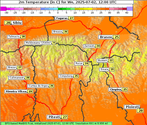 Temperatur, 2. 7. 2025