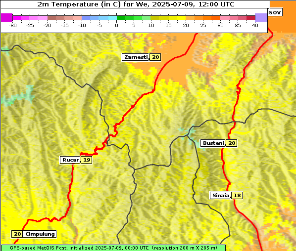 Temperatur, 9. 7. 2025