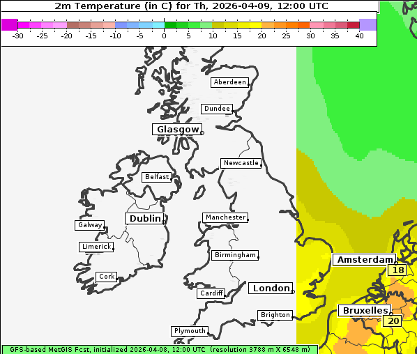 Temperatur, 9. 4. 2026