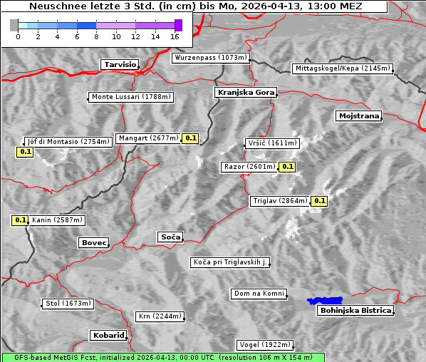 Neuschnee, 13. 4. 2026