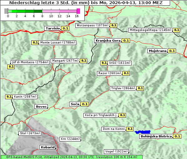 Niederschlag, 13. 4. 2026