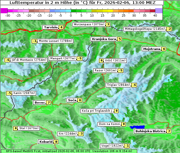 Temperatur, 6. 2. 2026