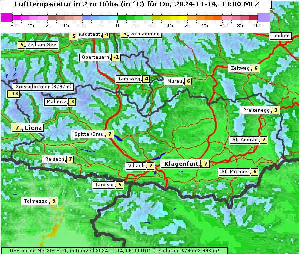 Temperatur, 14. 11. 2024