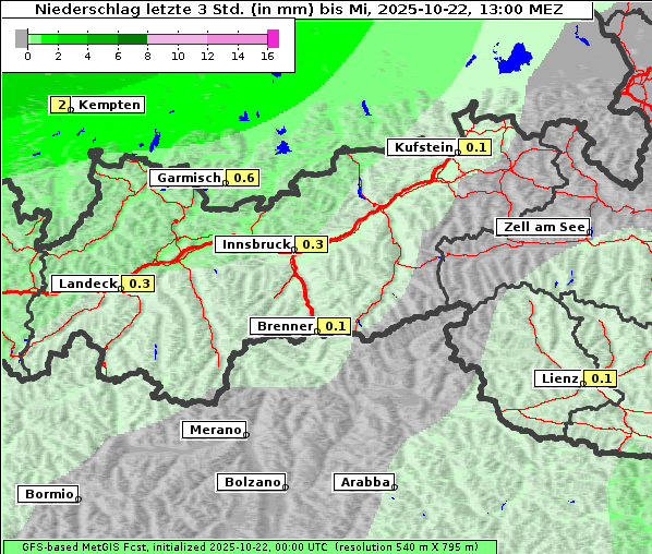 Niederschlag, 22. 10. 2025
