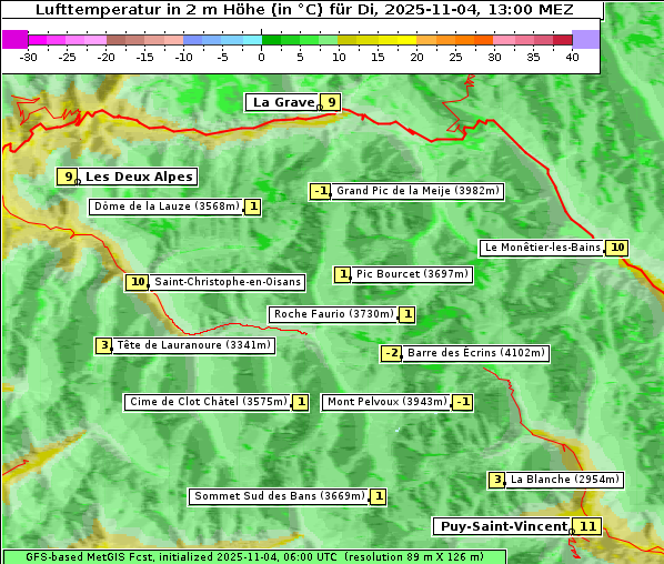 Temperatur, 4. 11. 2025