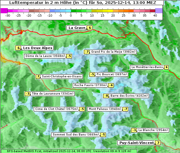 Temperatur, 14. 12. 2025
