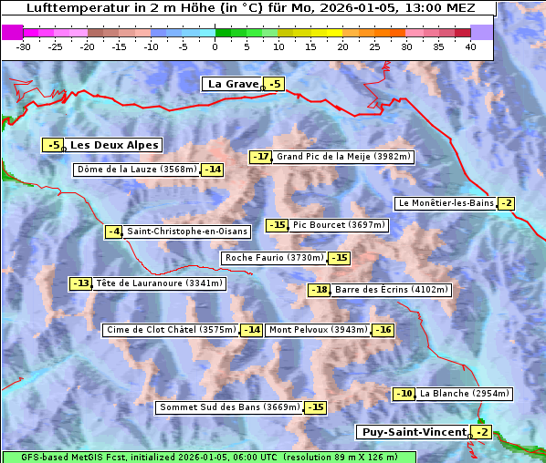 Temperatur, 5. 1. 2026