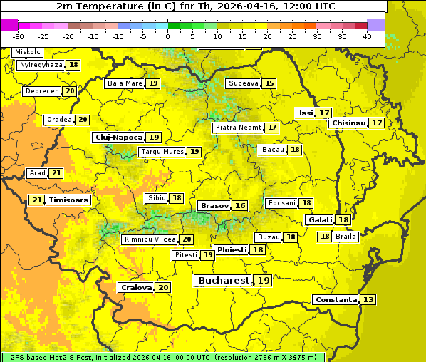 Temperatur, 16. 4. 2026
