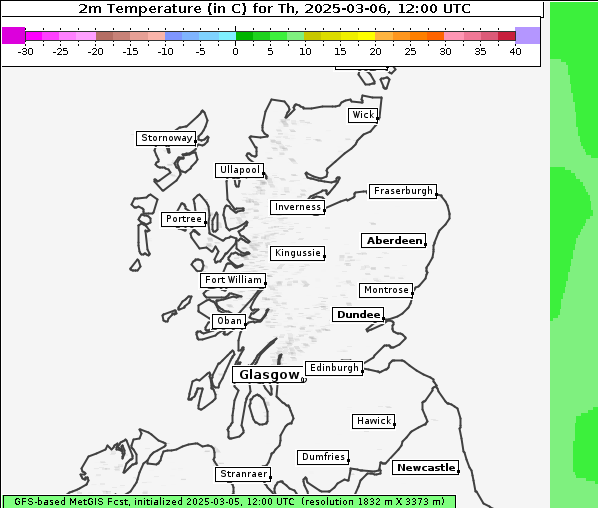 Temperatur, 6. 3. 2025