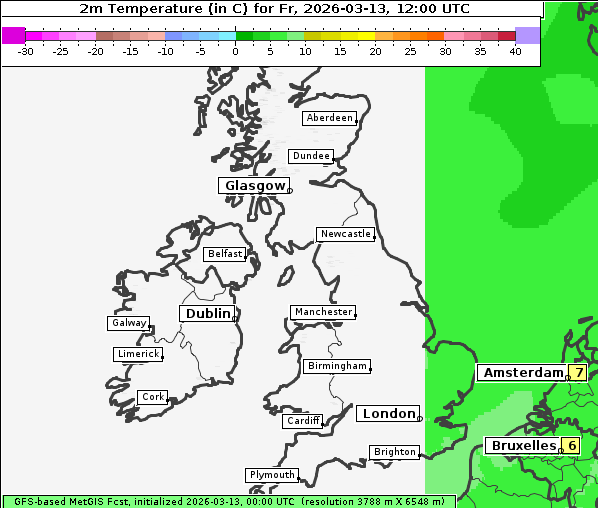Temperatur, 13. 3. 2026