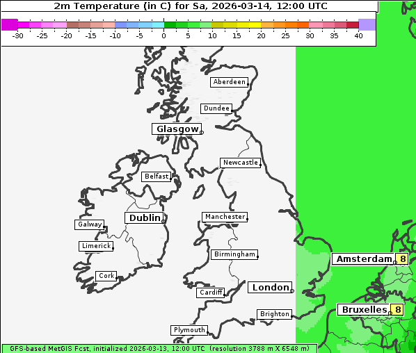 Temperatur, 14. 3. 2026