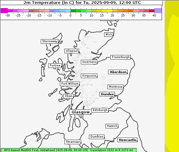 Temperatur, 9. 9. 2025
