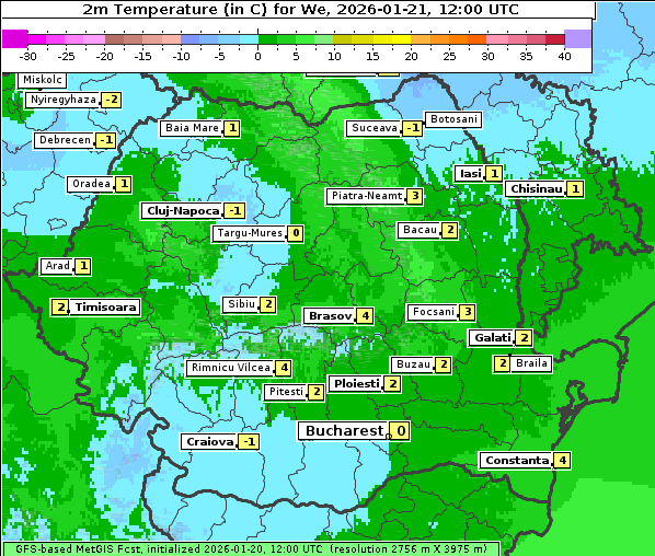 Temperatur, 21. 1. 2026