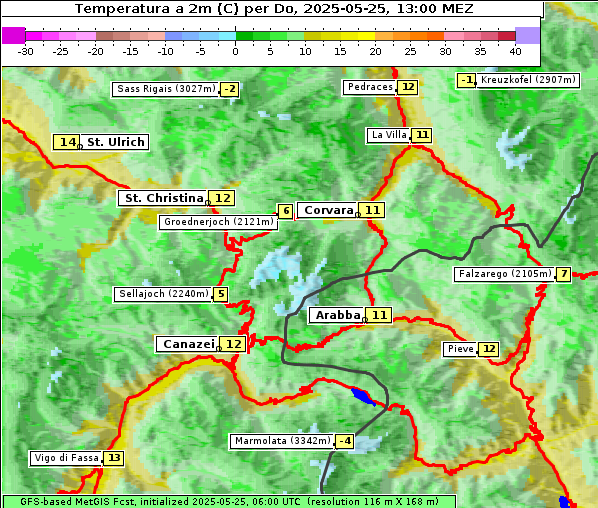 Temperatur, 25. 5. 2025