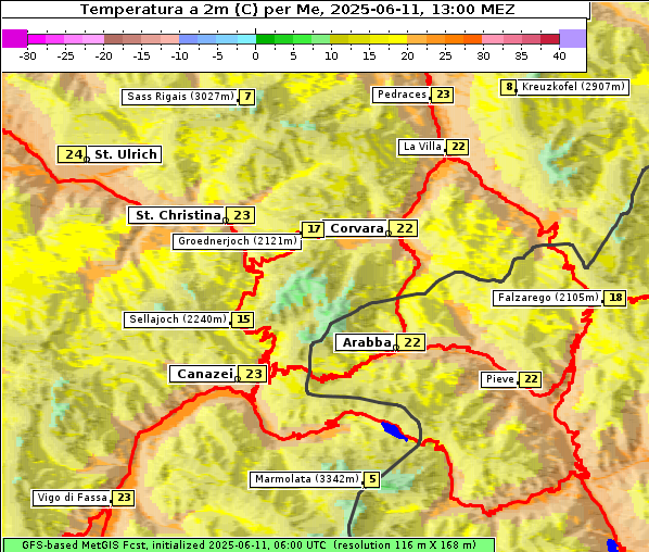 Temperatur, 11. 6. 2025