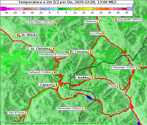 Temperatur, 28. 12. 2025