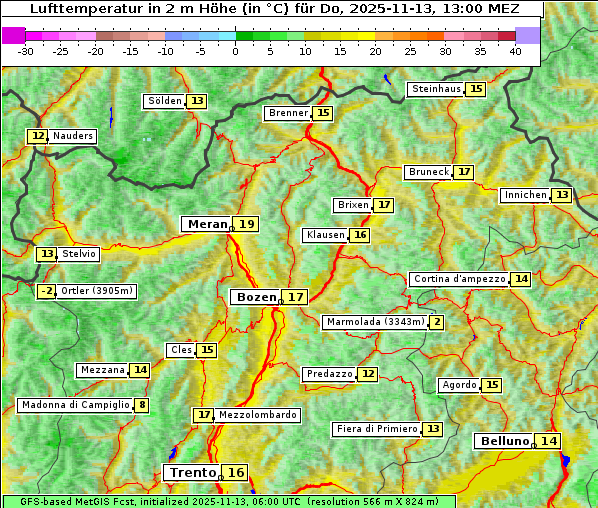 Temperatur, 13. 11. 2025