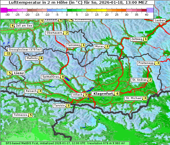 Temperatur, 18. 1. 2026