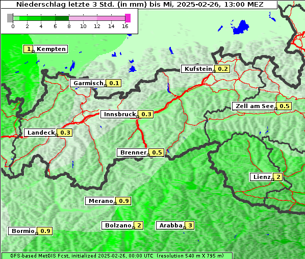 Niederschlag, 26. 2. 2025