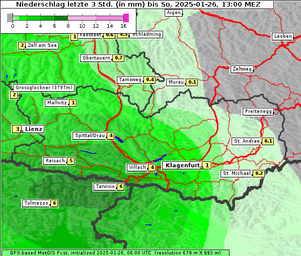 Niederschlag, 26. 1. 2025