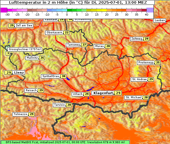 Temperatur, 1. 7. 2025