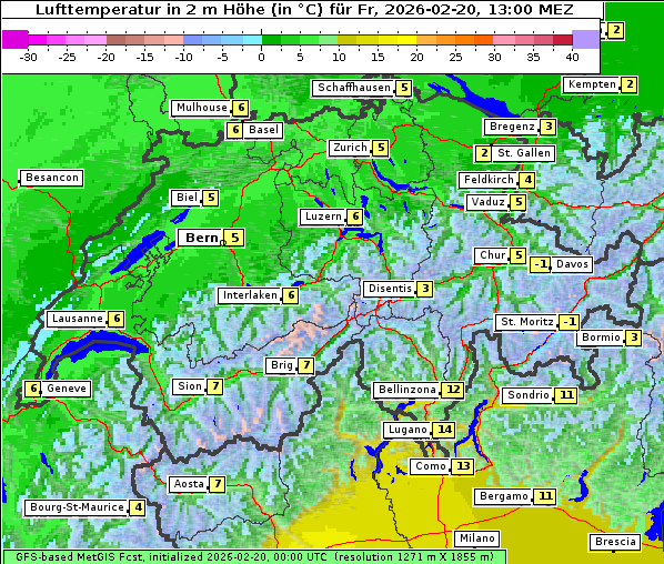 Temperatur, 20. 2. 2026
