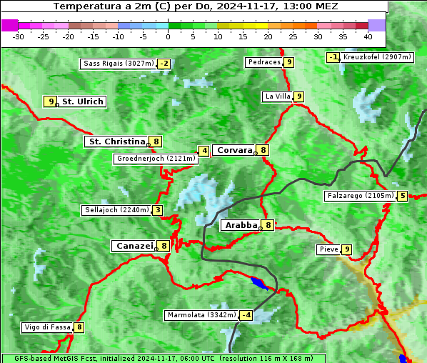 Temperatur, 17. 11. 2024