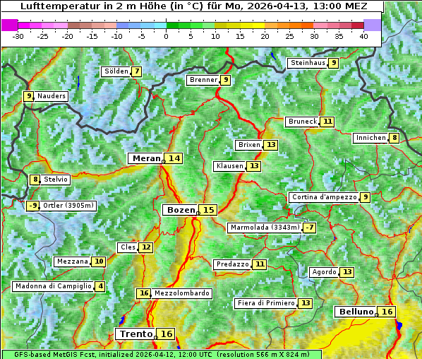 Temperatur, 13. 4. 2026