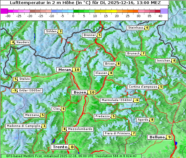 Temperatur, 16. 12. 2025