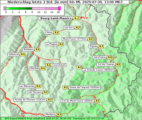 Niederschlag, 30. 7. 2025