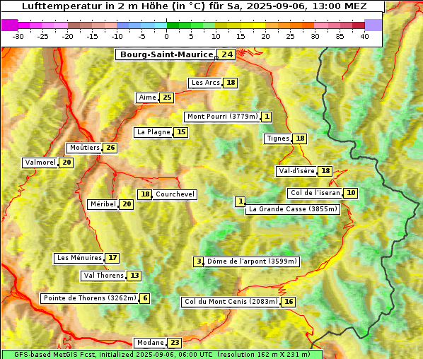 Temperatur, 6. 9. 2025