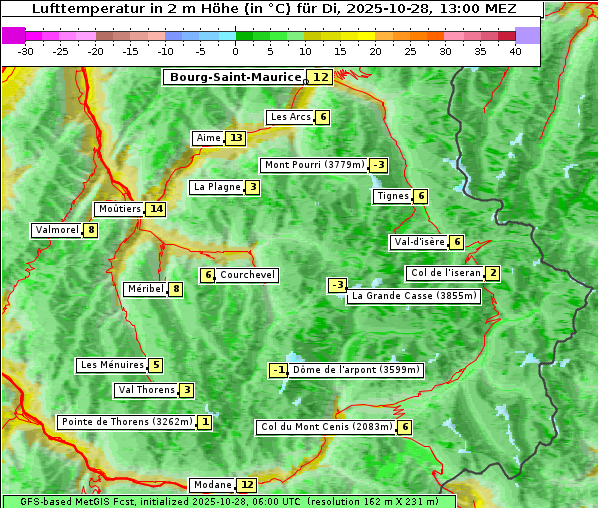 Temperatur, 28. 10. 2025