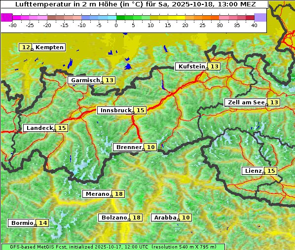 Temperatur, 18. 10. 2025