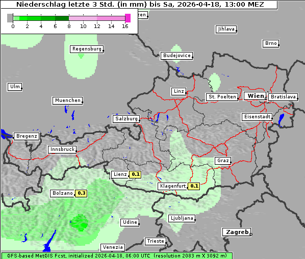 Niederschlag, 18. 4. 2026