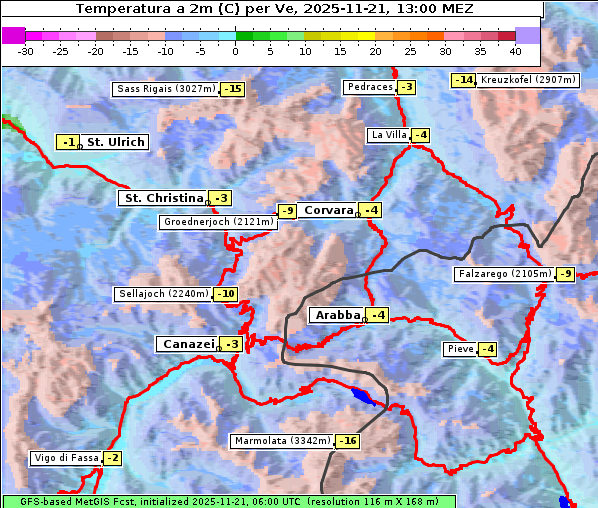 Temperatur, 21. 11. 2025