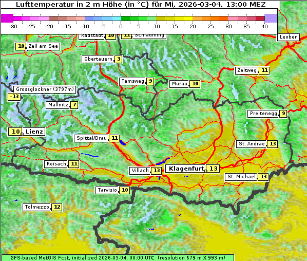 Temperatur, 4. 3. 2026