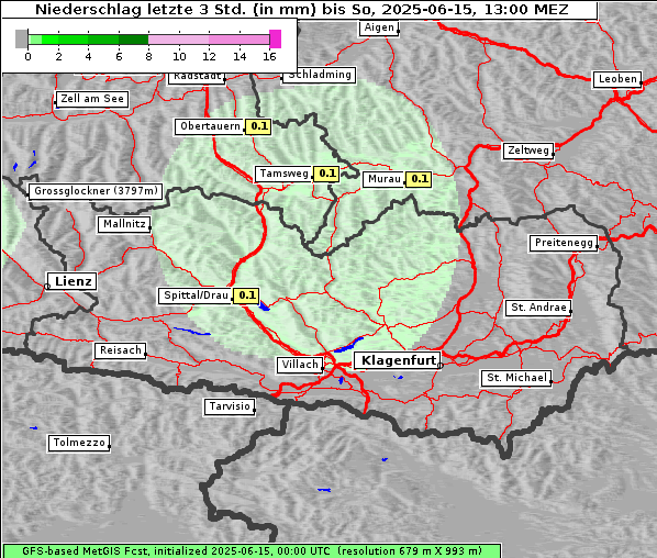 Niederschlag, 15. 6. 2025
