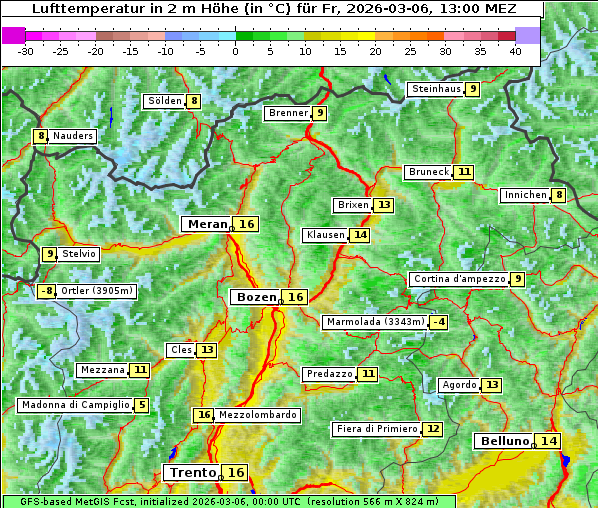 Temperatur, 6. 3. 2026