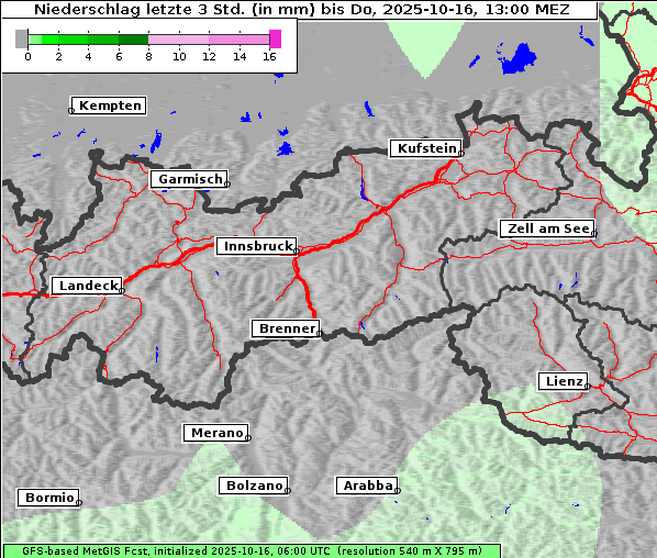 Niederschlag, 16. 10. 2025
