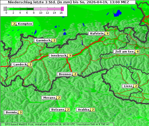 Niederschlag, 19. 4. 2026