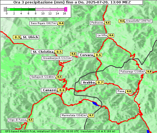 Niederschlag, 20. 7. 2025
