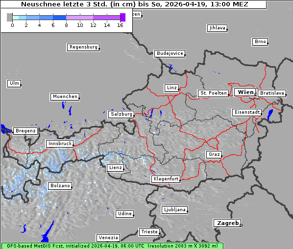 Neuschnee, 19. 4. 2026
