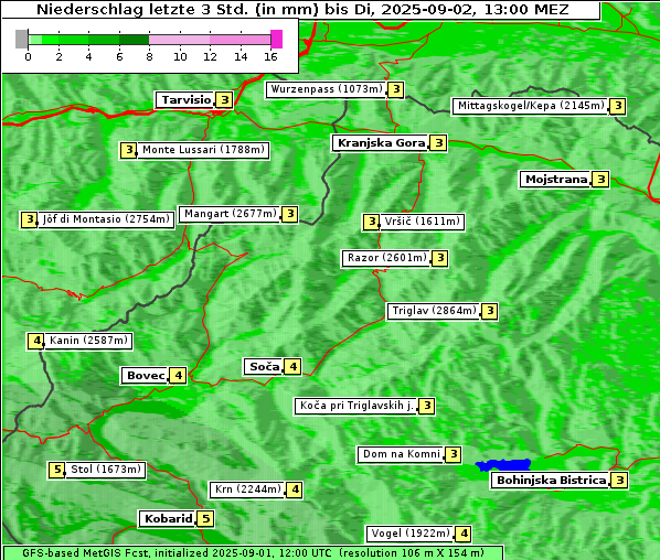 Niederschlag, 2. 9. 2025