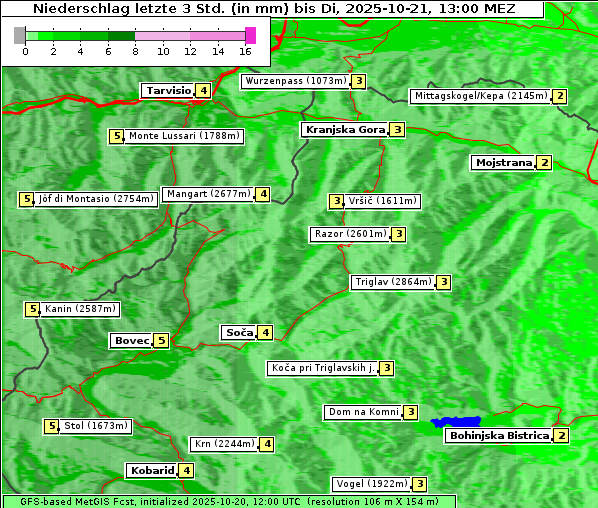 Niederschlag, 21. 10. 2025