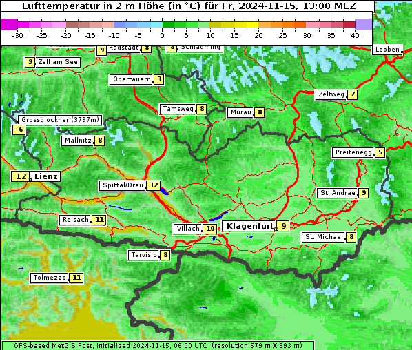 Temperatur, 15. 11. 2024