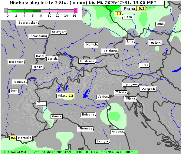 Niederschlag, 31. 12. 2025
