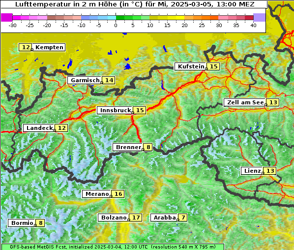 Temperatur, 5. 3. 2025