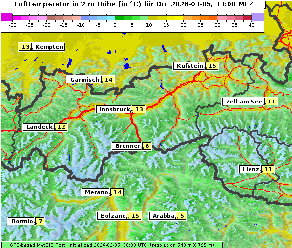 Temperatur, 5. 3. 2026