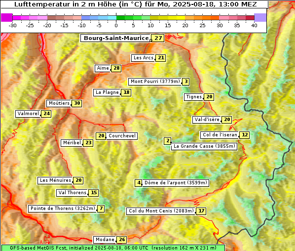 Temperatur, 18. 8. 2025