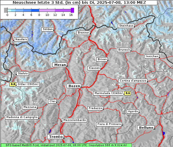Neuschnee, 8. 7. 2025